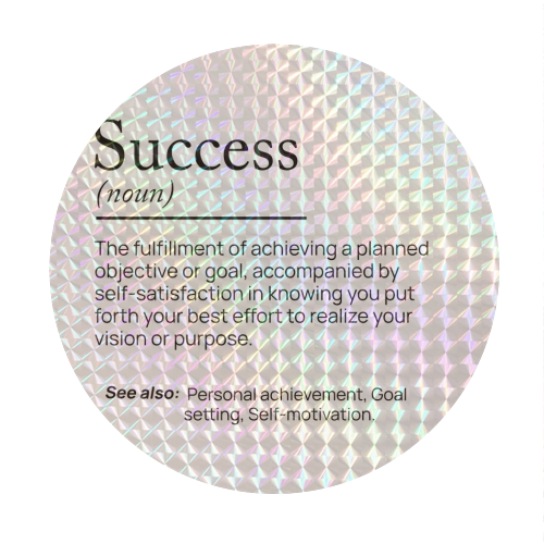 success motivational noun - Circle Sticker by skattia ilie