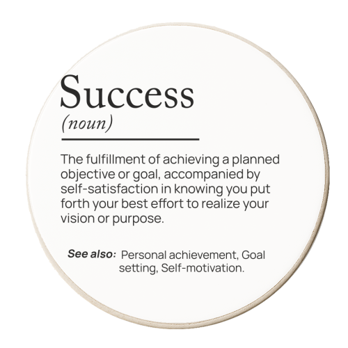 success motivational noun - personalised beer coaster by skattia ilie