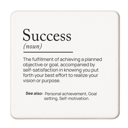 success motivational noun - personalised beer coaster by skattia ilie