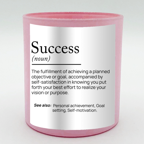 success motivational noun - scented candle by skattia ilie