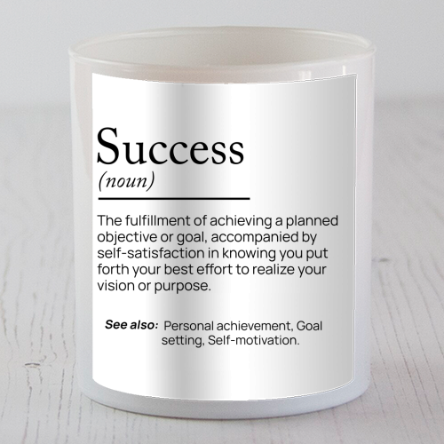success motivational noun - scented candle by skattia ilie