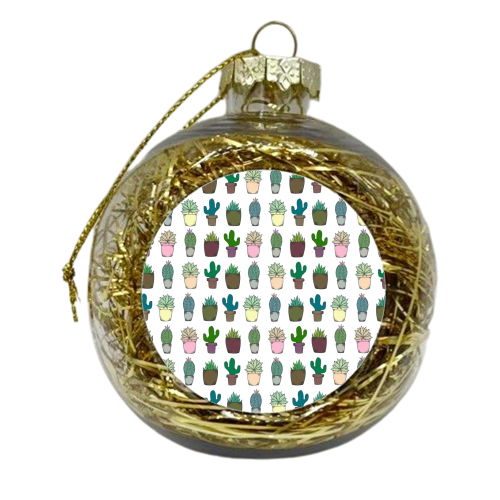 Succulent Pattern - xmas bauble by Yazmin Brooks