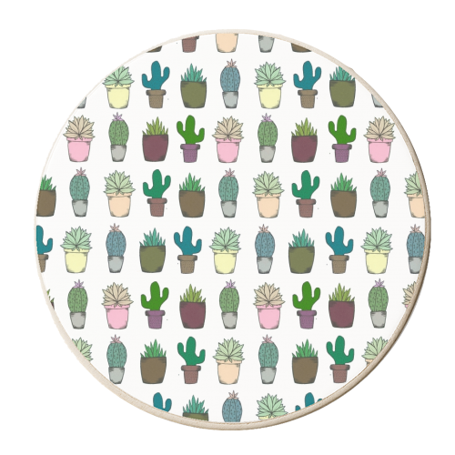 Succulent Pattern - personalised beer coaster by Yazmin Brooks