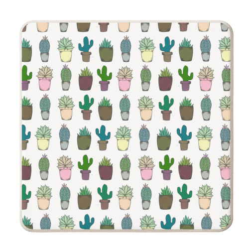 Succulent Pattern - personalised beer coaster by Yazmin Brooks