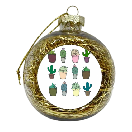 Succulents - xmas bauble by Yazmin Brooks