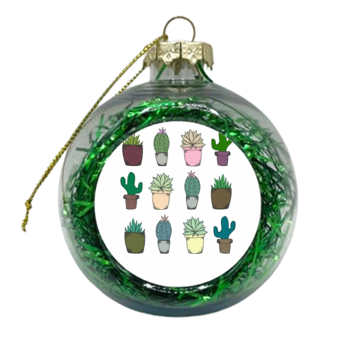 Succulents - xmas bauble by Yazmin Brooks