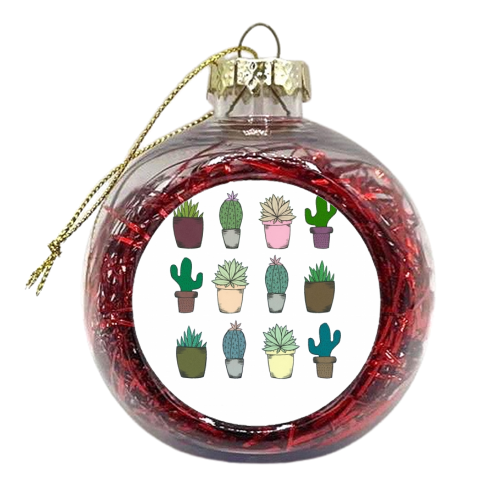 Succulents - xmas bauble by Yazmin Brooks