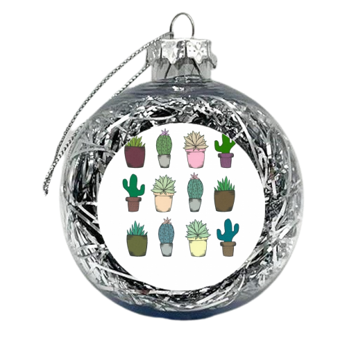 Succulents - xmas bauble by Yazmin Brooks