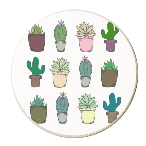 Succulents - personalised beer coaster by Yazmin Brooks