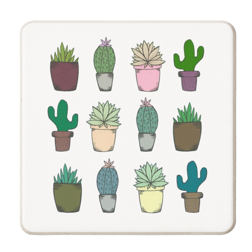 Succulents - personalised beer coaster by Yazmin Brooks