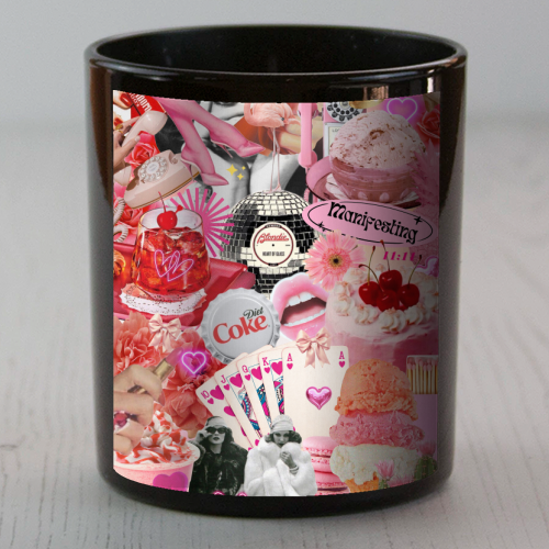 Sugar Rush Society – Retro Pink Collage Art Print | Kitsch Aesthetic Pop Surrealism Wall Art - scented candle by OhMC! Designs