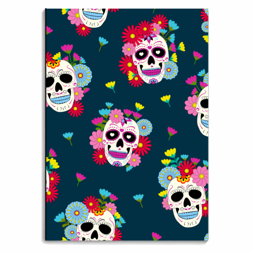 sugar skull floral - personalised A4, A5, A6 notebook by haris kavalla