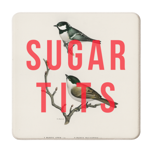 Sugar Tits | Birds - personalised beer coaster by The 13 Prints