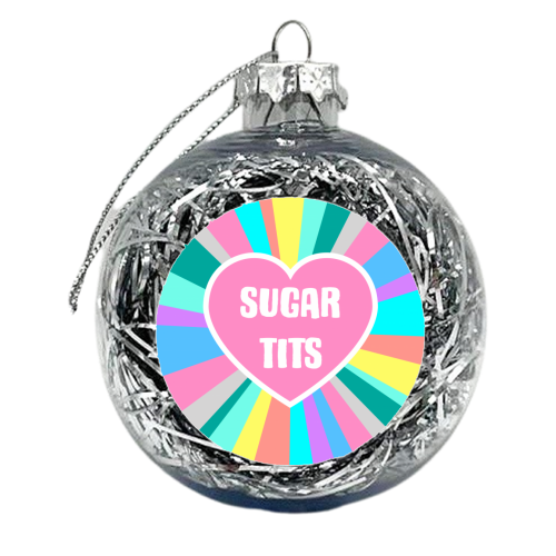 Sugar Tits Colour Burst - xmas bauble by Adam Regester