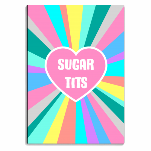 Sugar Tits Colour Burst - personalised A4, A5, A6 notebook by Adam Regester