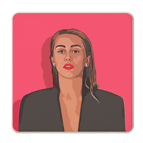 Suit Jacket Girl - personalised beer coaster by DOLLY WOLFE