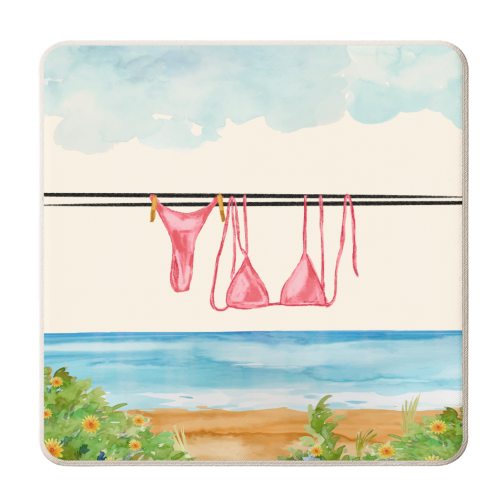 Summer Bikini Out - personalised beer coaster by EZbie