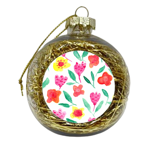 Summer blossoms - xmas bauble by Michelle Walker