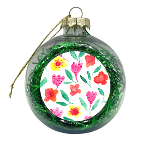 Summer blossoms - xmas bauble by Michelle Walker