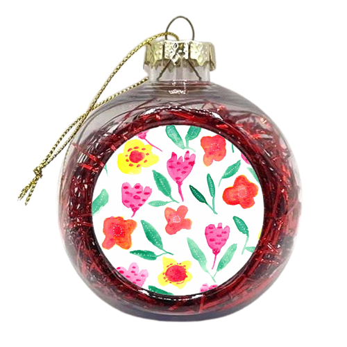 Summer blossoms - xmas bauble by Michelle Walker