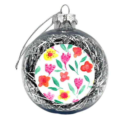 Summer blossoms - xmas bauble by Michelle Walker