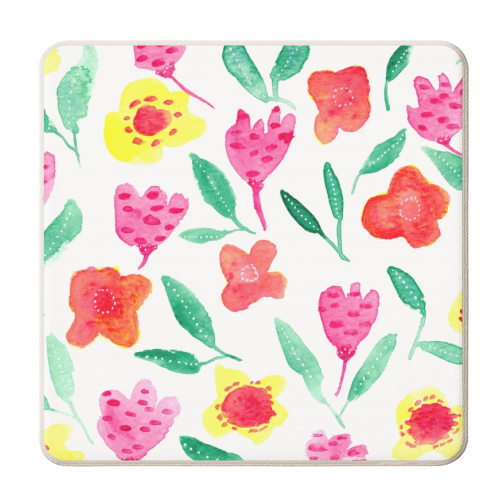 Summer blossoms - personalised beer coaster by Michelle Walker