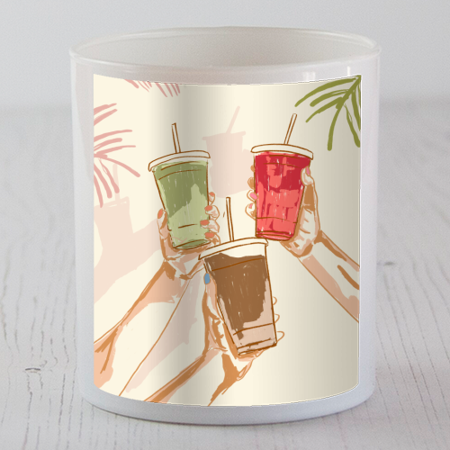 Summer Cheers – Iced Coffee & Tropical Drinks - scented candle by EZbie