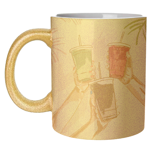 Summer Cheers – Iced Coffee & Tropical Drinks - unique mug by EZbie