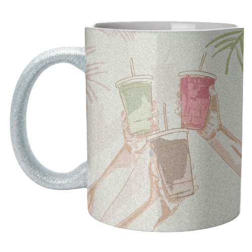 Summer Cheers – Iced Coffee & Tropical Drinks - unique mug by EZbie