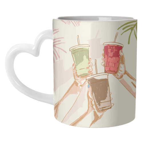 Summer Cheers – Iced Coffee & Tropical Drinks - unique mug by EZbie