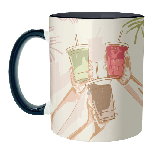 Summer Cheers – Iced Coffee & Tropical Drinks - unique mug by EZbie