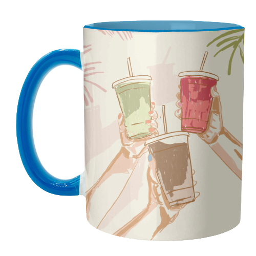 Summer Cheers – Iced Coffee & Tropical Drinks - unique mug by EZbie