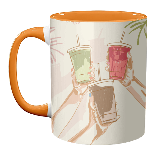 Summer Cheers – Iced Coffee & Tropical Drinks - unique mug by EZbie