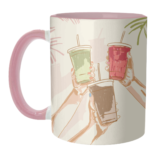 Summer Cheers – Iced Coffee & Tropical Drinks - unique mug by EZbie