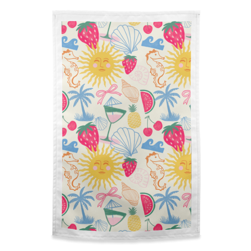 Summer Coastal - funny tea towel by The Boy and the Bear