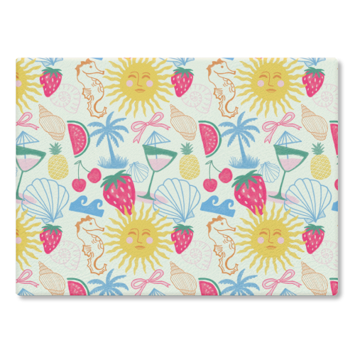 Summer Coastal - glass chopping board by The Boy and the Bear