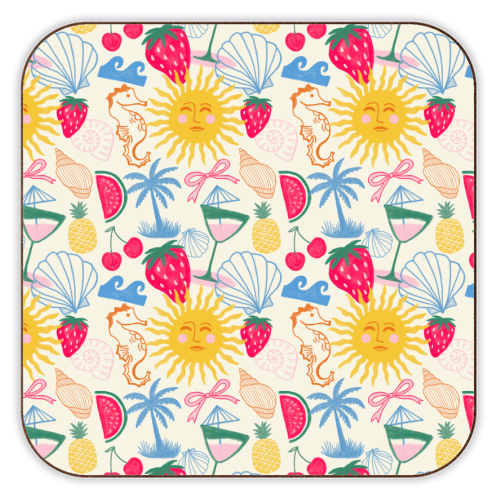 Summer Coastal - personalised beer coaster by The Boy and the Bear