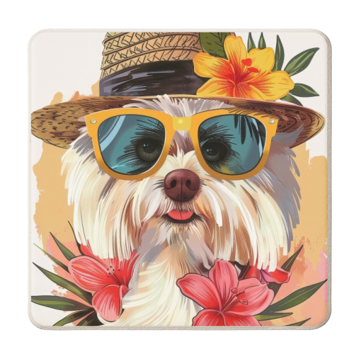 Summer dog - personalised beer coaster by DejaReve