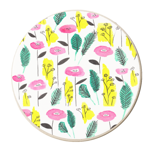Summer field - personalised beer coaster by Michelle Walker