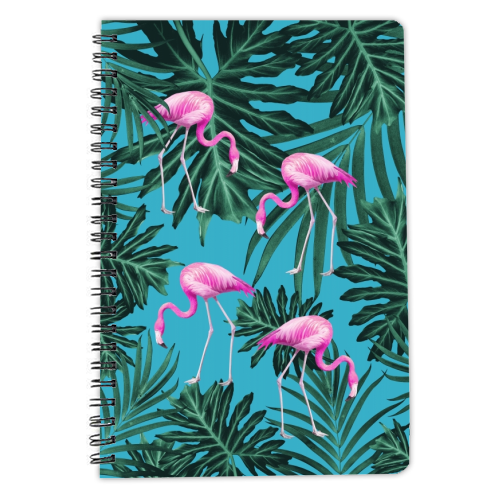 Summer Flamingo Jungle Vibes #2 #tropical #decor #art - personalised A4, A5, A6 notebook by Anita Bella Jantz