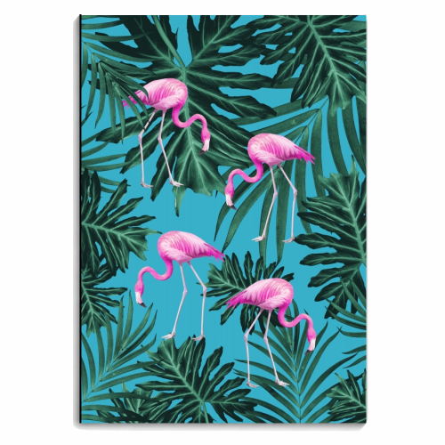 Summer Flamingo Jungle Vibes #2 #tropical #decor #art - personalised A4, A5, A6 notebook by Anita Bella Jantz