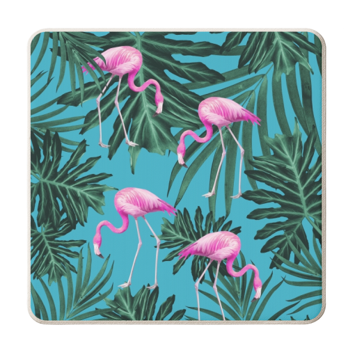 Summer Flamingo Jungle Vibes #2 #tropical #decor #art - personalised beer coaster by Anita Bella Jantz