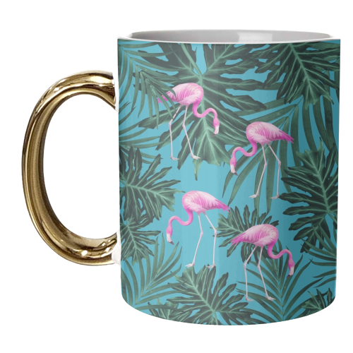 Summer Flamingo Jungle Vibes #2 #tropical #decor #art - unique mug by Anita Bella Jantz