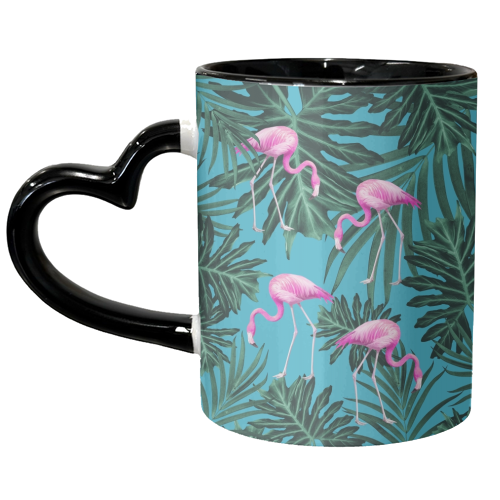 Summer Flamingo Jungle Vibes #2 #tropical #decor #art - unique mug by Anita Bella Jantz