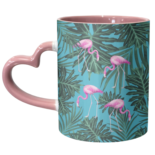 Summer Flamingo Jungle Vibes #2 #tropical #decor #art - unique mug by Anita Bella Jantz