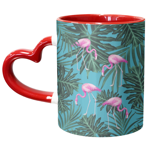 Summer Flamingo Jungle Vibes #2 #tropical #decor #art - unique mug by Anita Bella Jantz