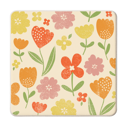 Summer floral - personalised beer coaster by sarah morley