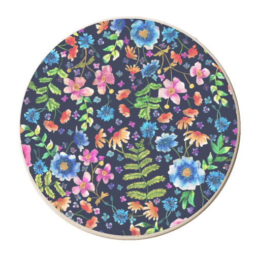 Summer Floral watercolour pattern - personalised beer coaster by Rachel Edmunds