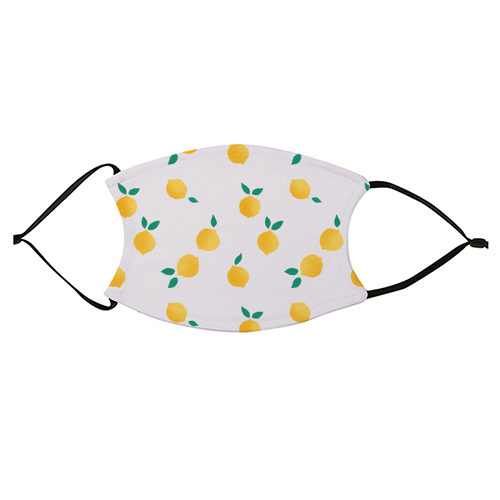 Summer Lemons Pattern - face cover mask by Ania Wieclaw