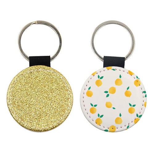 Summer Lemons Pattern - keyring by Ania Wieclaw